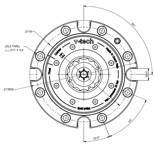 ZEPo-v Clamping nest float 135 mm